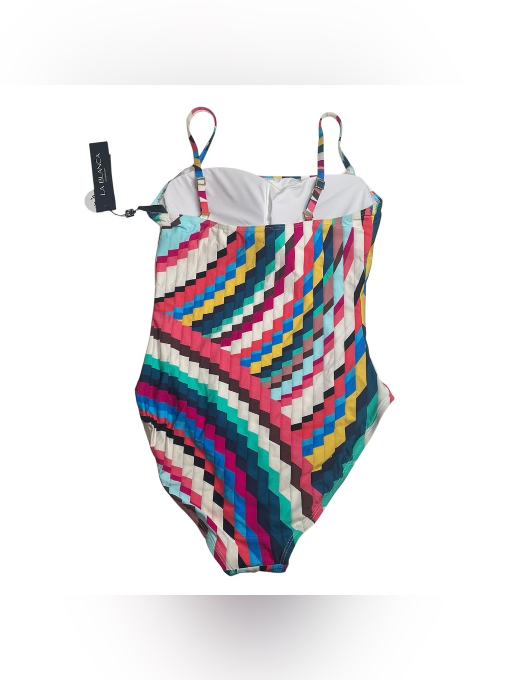 La Blanca Slice of Paradise One Piece Swimsuit Multicolor Geometric Size 10 New - Picture 6 of 9